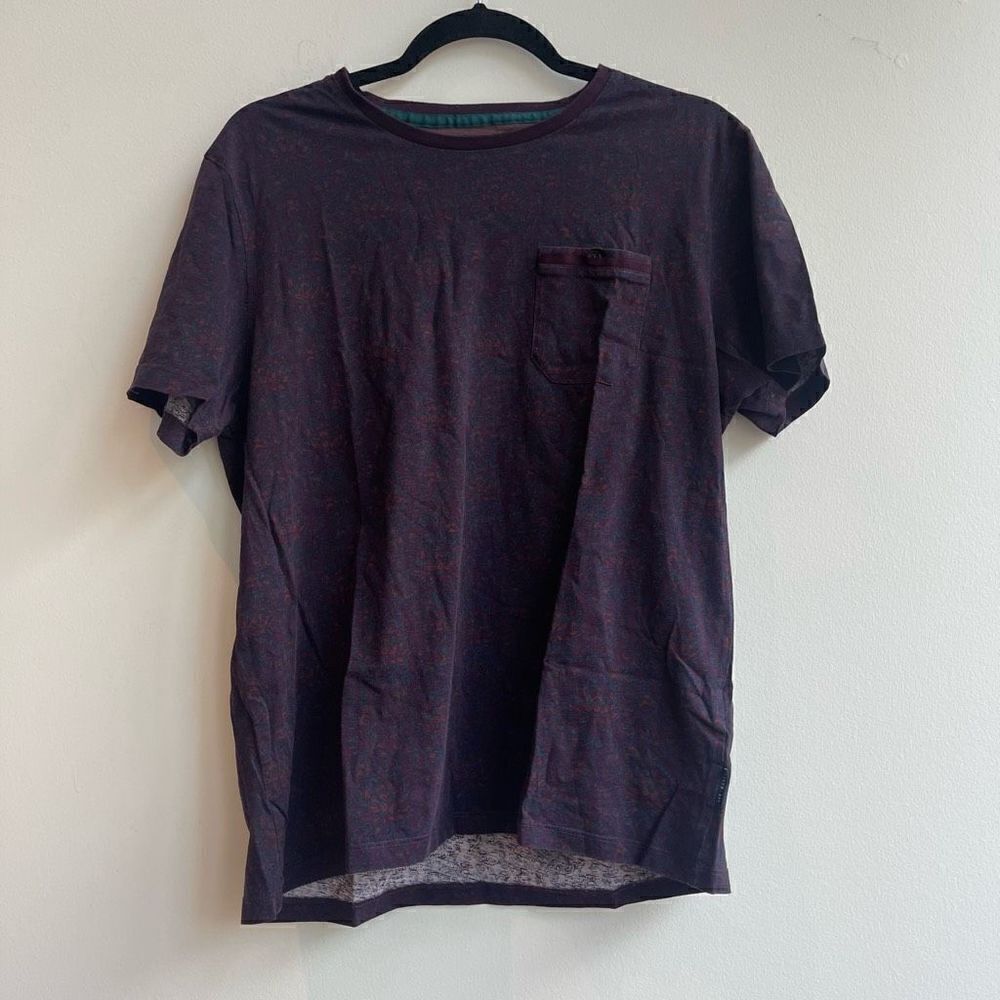 Ted Baker London Purple Paisley Patterned Pocket T-Shirt